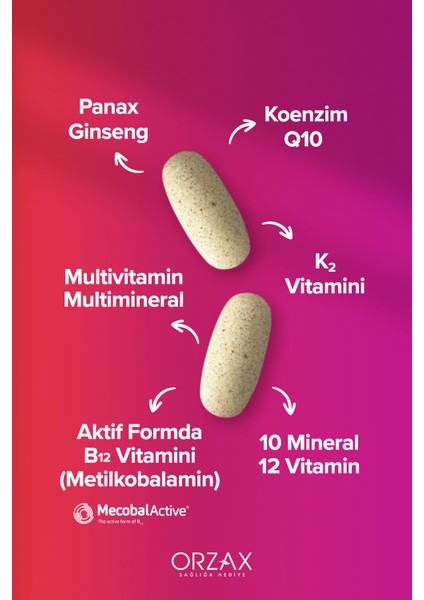 Daily One Energy 30 Tablet Ginseng ve Koenzim Q10 İçeren Multivitamin Takviye modelleri