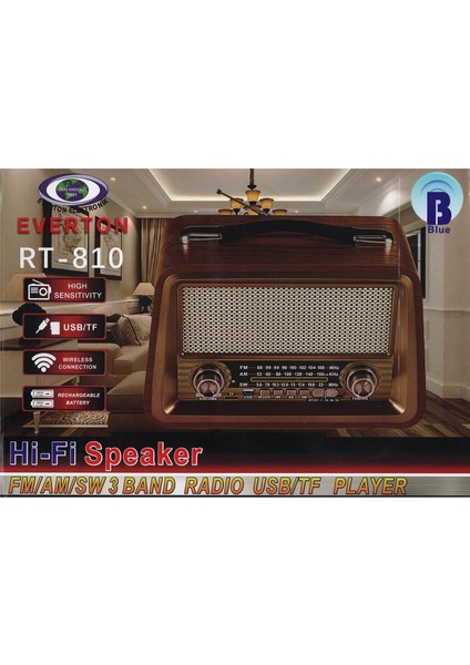 Rt-810 Fm-Usb-Tf-Aux Şarjlı Nostaljik Radyo fiyatları
