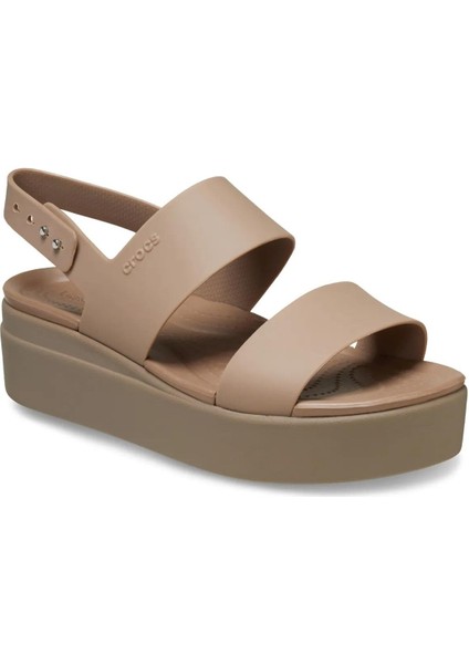 206453 Kadın Sandalet Brooklyn Low Wedge Kahverengi Silikon/Plastik ile Konforlu Tasarım