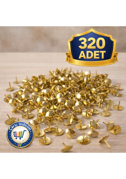 Metal Raptiye Nistabolje 320 Adet Sarı Raptiye Dayanıklı Metal Yapı ile Fiyatı