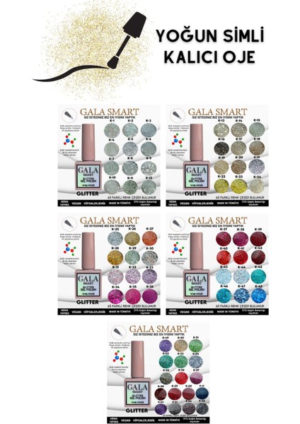 Yoğun Simli Glıtter Kalıcı Oje 10 ml K-46 fırsatları