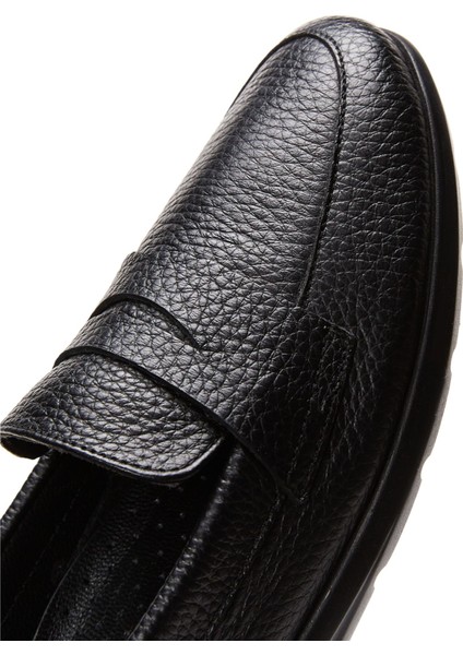 Kadın Siyah Deri Konfor Loafer 26PFD1501FT
