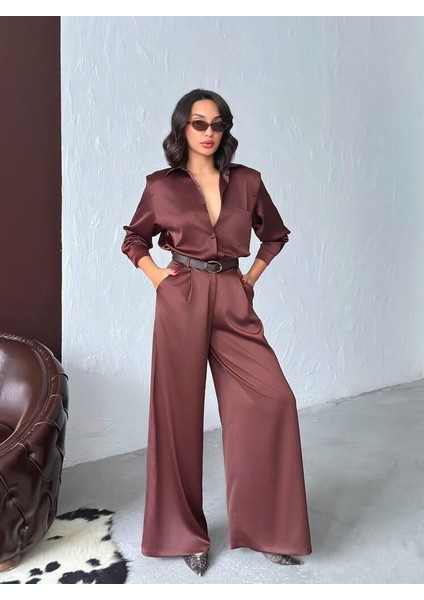 Noir Silk Saten Gömlek Kahve fiyatları