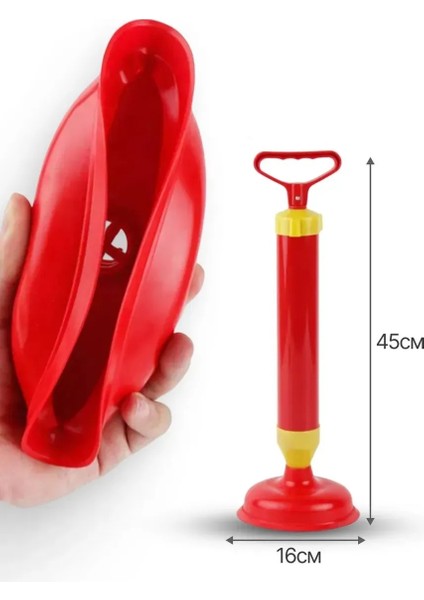 Pistonlu Lüks Klozet Açma Pompası Seti 717213 Yüksek Dayanıklılık ve Ergonomik Tasarım
