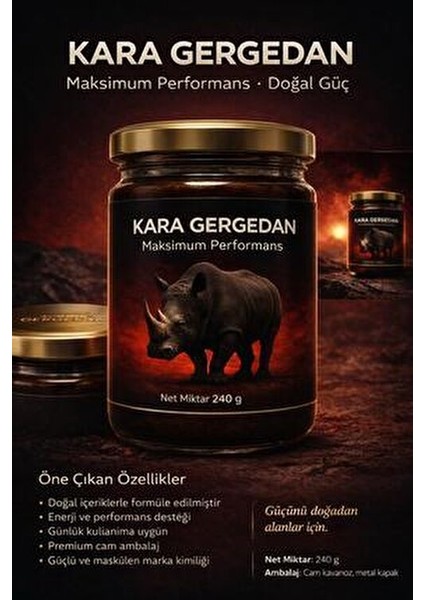 Kara Gergedan Macun 240 gr Enerji ve Güç Desteği fiyatları