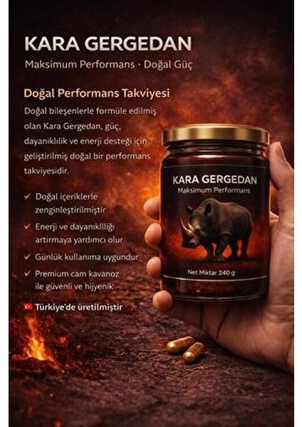 Kara Gergedan Macun 240 gr Enerji ve Güç Desteği modelleri