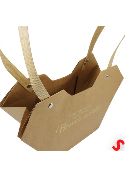 Baskılı Kalp Karton Hediye Çantası 23×15×9 cm - Kraft indirimleri