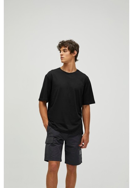 Liber Oversize T-Shirt Siyah Basic Erkek Tişört modelleri