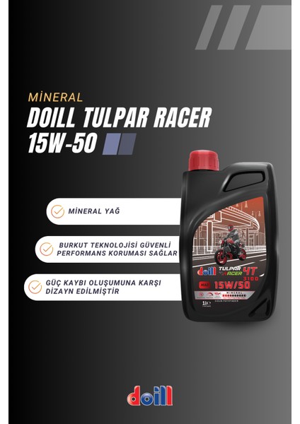 Tulpar Racer 15W-50 4T - 4 Zamanlı 1 Litre Motosiklet Yağı fiyatları