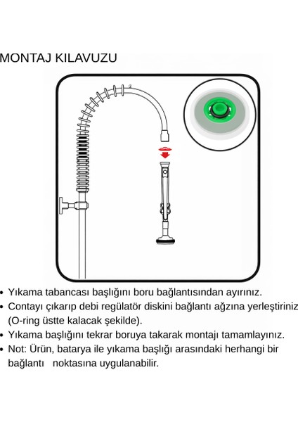 Duş Debi Regülatör Diski 7l/dk | Duşta %75’e Varan Su Tasarrufu | R1/2 Uyumlu