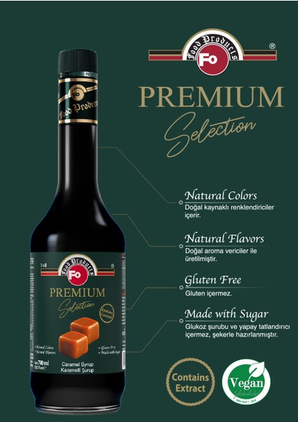 Premium Karamelli Şurup 700 ml Yoğun Aromalı Tatlandırıcı İçecekler İçin Özel Formül fiyatları