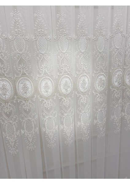 Nivemeshome Hazel Aplik3 Ekru 1/3 Pileli Bambu Tül Perde modelleri