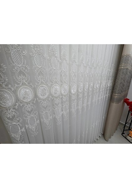 Nivemeshome Hazel Aplik3 Ekru 1/3 Pileli Bambu Tül Perde fırsatları
