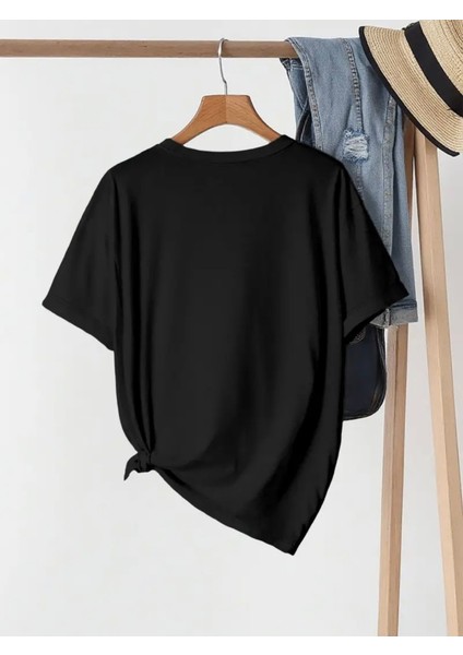Simple Joy Çiçek Baskılı Oversize Bisiklet Yaka T-Shirt fiyatları