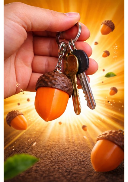 Meşe Palamudu Tasarımlı Clicker Anahtarlık Stres Oyuncağı modelleri