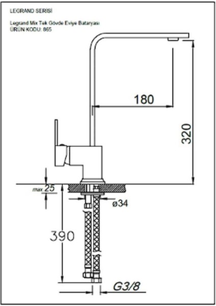Real Stone BT003 Göksu L Kuğu Eviye Bataryası Antrasit fiyatları