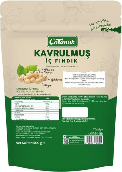 500 Gr Kavrulmuş İç Fındık fiyatları