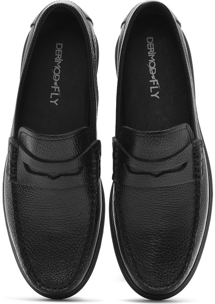 Fly Erkek Siyah Deri Loafer 26SFD6324FT fırsatları