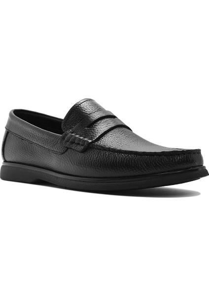 Fly Erkek Siyah Deri Loafer 26SFD6324FT