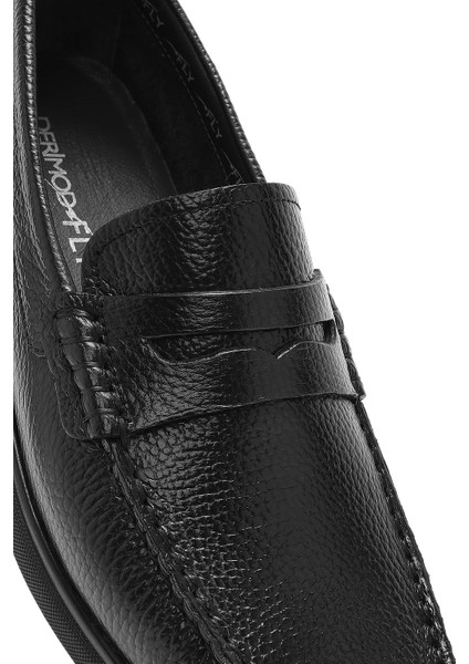 Fly Erkek Siyah Deri Loafer 26SFD6324FT