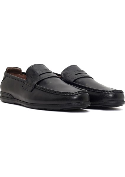 Erkek Siyah Deri Casual Loafer 26SFD602018 fiyatları