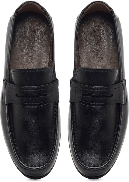 Erkek Siyah Deri Casual Loafer 26SFD602018 fırsatları