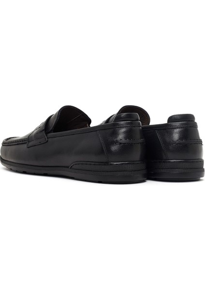 Erkek Siyah Deri Casual Loafer 26SFD602018