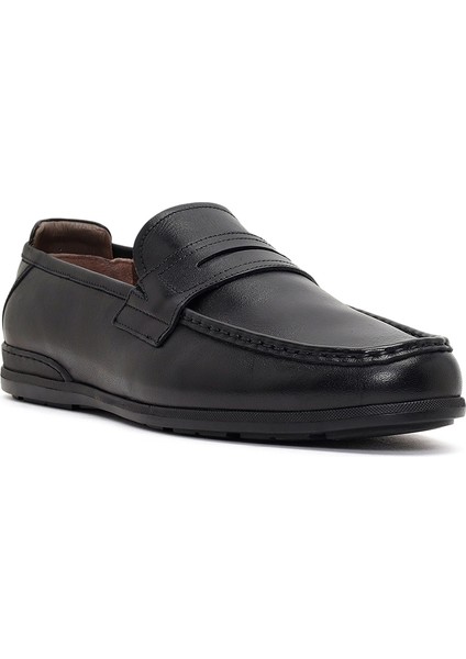 Erkek Siyah Deri Casual Loafer 26SFD602018