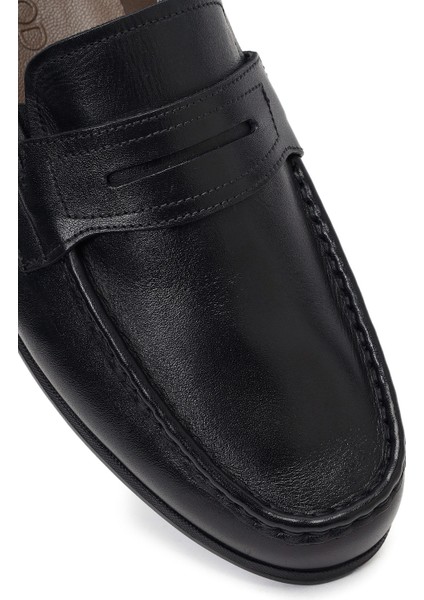 Erkek Siyah Deri Casual Loafer 26SFD602018