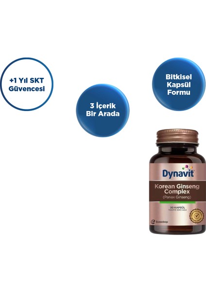 Korean Ginseng Complex (Panax Ginseng) 30 Bitkisel Kapsül - Panax Ginseng, Ginkgo Biloba, L-Arjinin fiyatları