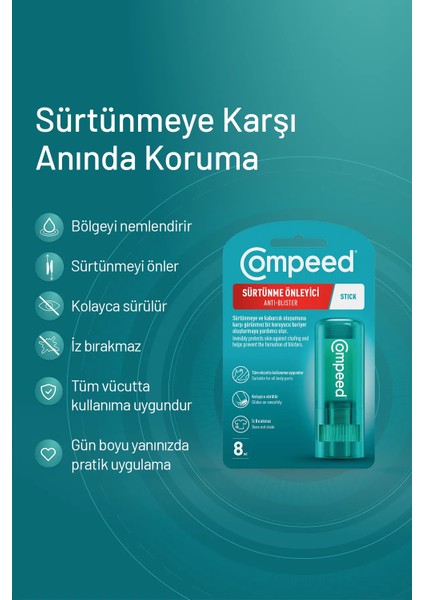 Sürtünme ve Kabarcık Oluşumuna Karşı Ayak ve Vücut İçin Sürtünme ve Kabarcık Önleyici Stick - 8 ml indirimleri