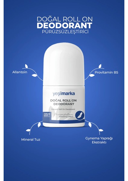 Doğal Roll-On Deodorant Pürüzsüzleştirici 50 Ml fırsatları