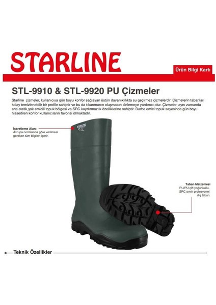 STL-9910 O4 Src Pu Antistatik Haki Çizme fiyatları