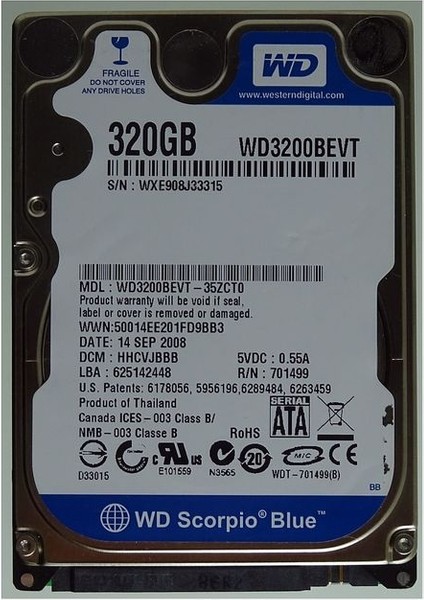 Westerndigital WD3200BEVT00A0RT0