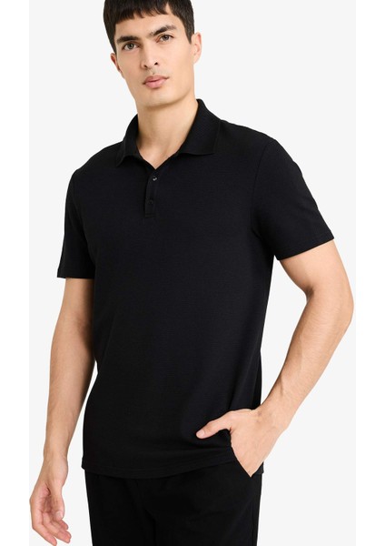 DeFacto Ultra Yumuşak Slim Fit Polo Yaka Kısa Kollu Pamuklu Modal Karışımlı Basic Tişört M6609AZ26SP