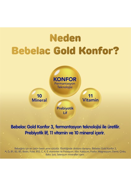 Gold Konfor 3 Çocuk Devam Sütü 1 Yaş+ 350 Gr fiyatları