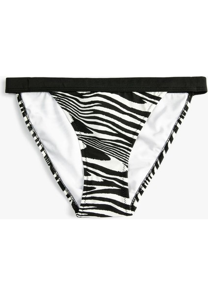 Zebra Desenli Bikini Altı Normal Bel