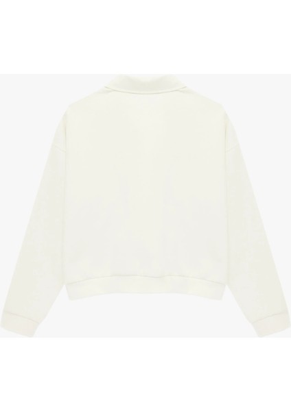 Şardonlu Nakışlı Biyeli Cepli Oversize Fermuarlı Sweatshirt fiyatları