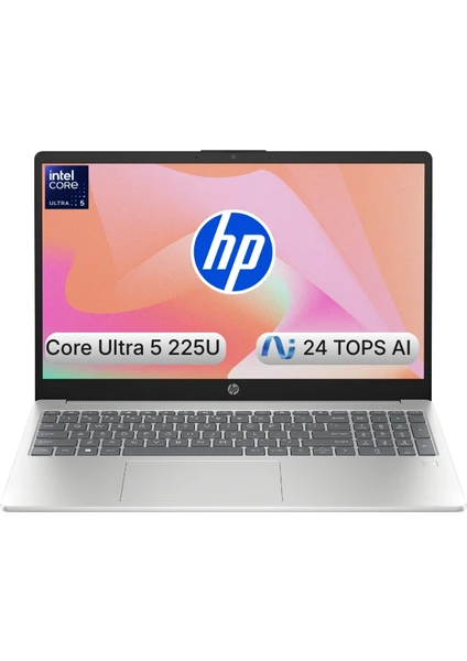 HP AI 15 Intel Core Ultra 5 225U 16GB 512GB SSD Freedos 15.6\" Taşınabilir Bilgisayar D51E0EA