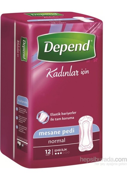 Kadın Mesane Pedi 12li Normal fiyatları
