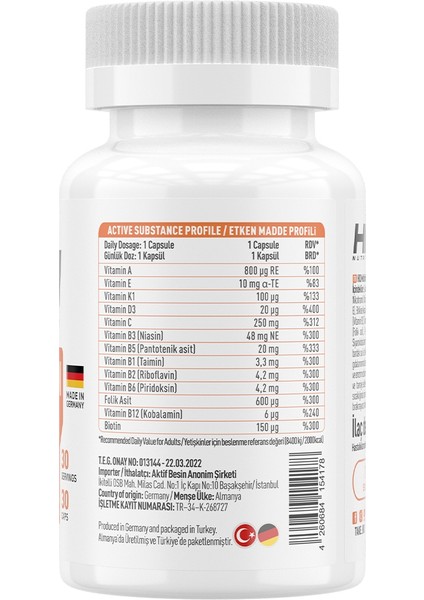 Hıq Multi-Vitamin Complex 30 Kapsül fiyatları