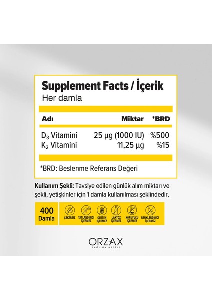 Ocean D3K2 20ml Damla modelleri