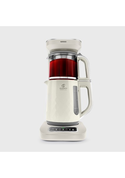 Karaca Çaysever Robotea Pro Quartz 4 In 1 Creamy Çay Makinesi 0,8 L Cam Demlik ve 1,5 L Su Haznesi