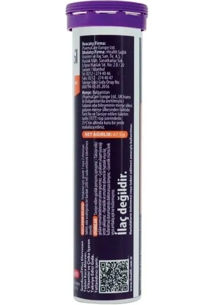 Kara Mürver Efervesan Tablet C Vitamini Çinko 15 Tablet fiyatları