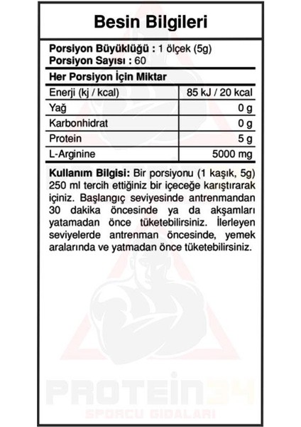 Sports Bigjoy Arginine Powder Aromasız 300g fiyatları