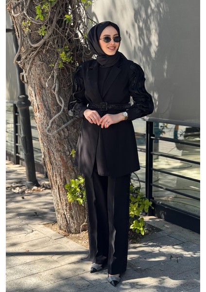 MODAİLGİ Pantolonlu Takım ILG231CKT07032 Siyah fırsatları