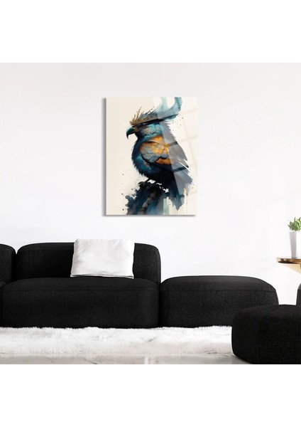 Mavi Altın Macaw Cam Tablo - MOD012 indirimleri