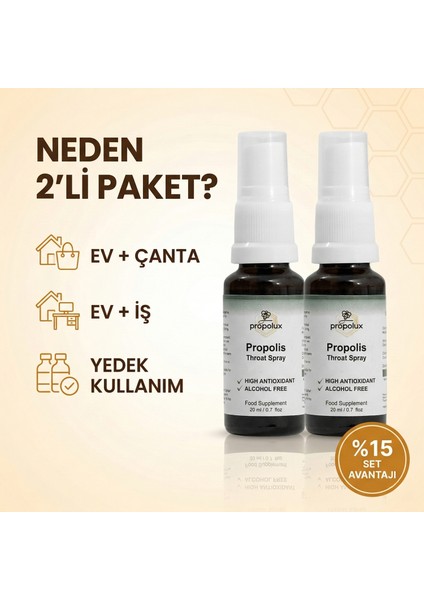 Doğal Propolis Sprey 2'li Set - 20 ml x 2 - Propolis Sprey Seti fiyatları
