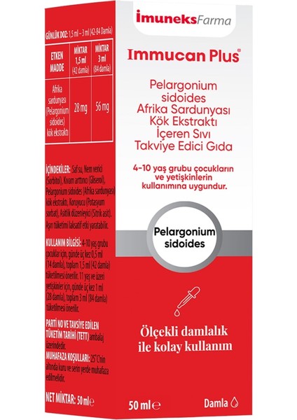 Immucan Plus (Afrika Sardunyası) 50 ml fiyatları