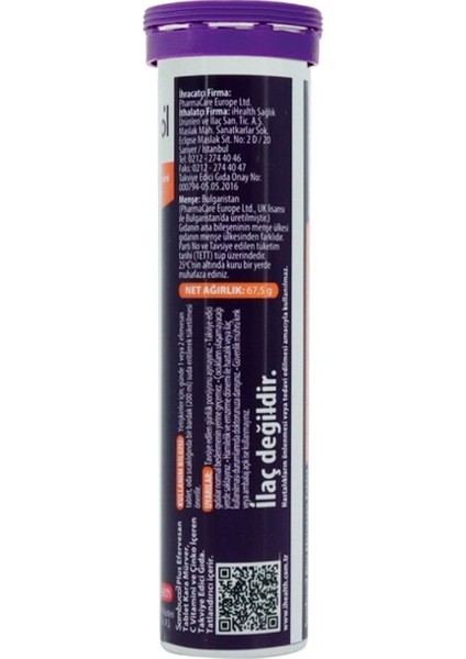 Kara Mürver Plus C Vitamini ve Çinko Içeren 10 Efervesan Tablet 2 Adet fiyatları